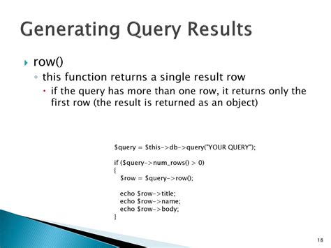 codeigniter count rows|Generating Query Results — CodeIgniter 4.4.5 documentation.